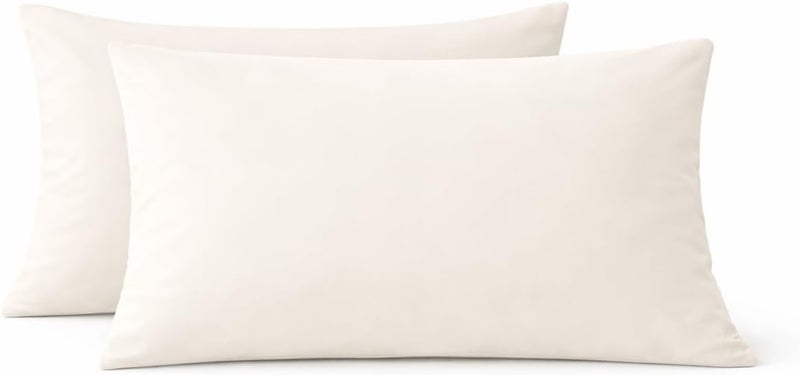 EVOLIVE Ultra Soft Brushed Microfiber Standard Size 20"x30" Pillowcases Pair Set of 2 with Envelope Closure (20"x30" Standard, Ivory) - Image 1