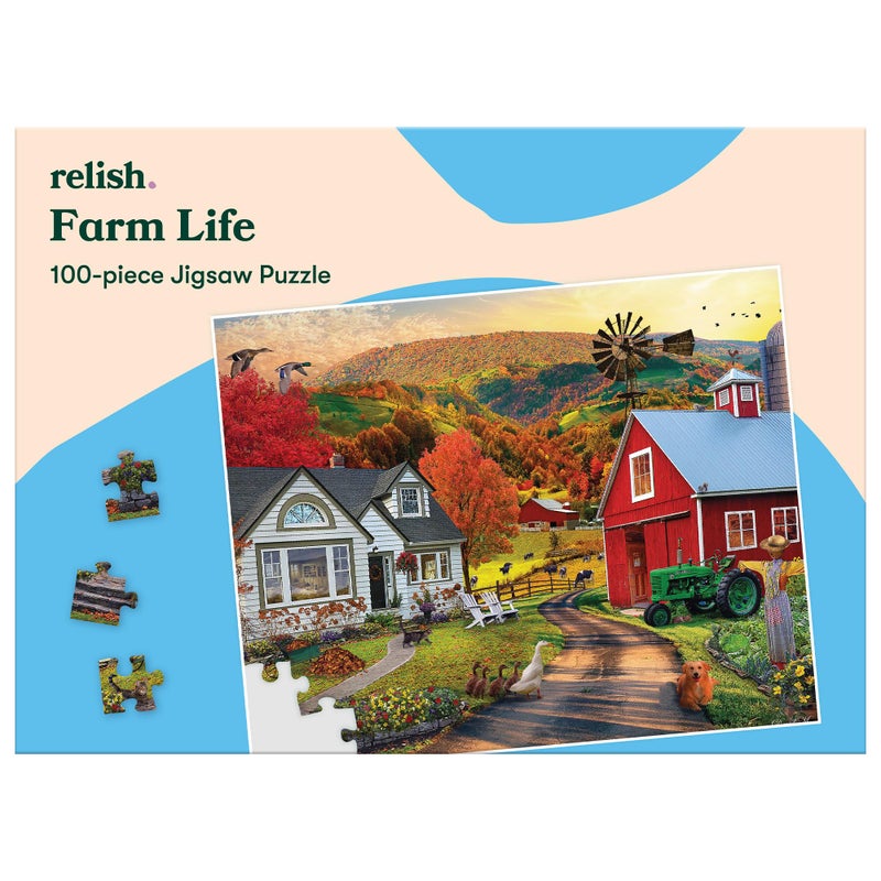 Relish Dementia Jigsaw Puzzle for Adults 100 Piece Farm Life Puzzle Activities for Seniors with Alzheimers