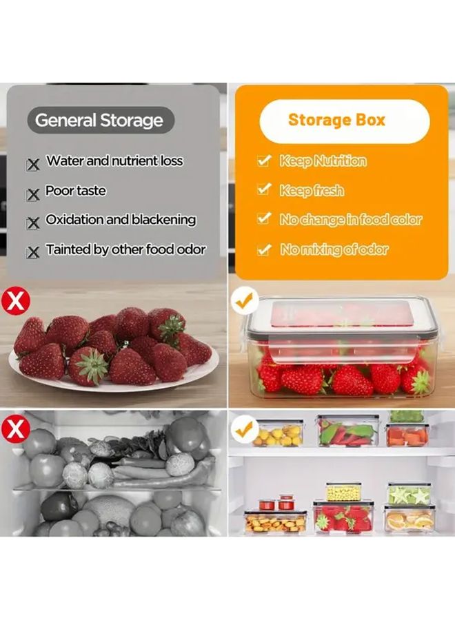 Long Airtight Food Storage Containers Set Of 5 Stackable Clear Plastic Square Organizers With Snap On Lids Microwave Dishwasher Safe For RV Home Meal Prep Durable Modern Kitchenware - Image 3