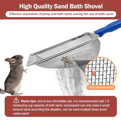 Arfubye Large Chinchilla Sand Bath Container Kit Plastic Chinchillas Dust Bath House with Sand Cup and Sand Shovel Hamster Shower Room for Hedgehog Guinea Pig Squirrel and Other Small Animals(Green) - Image 4