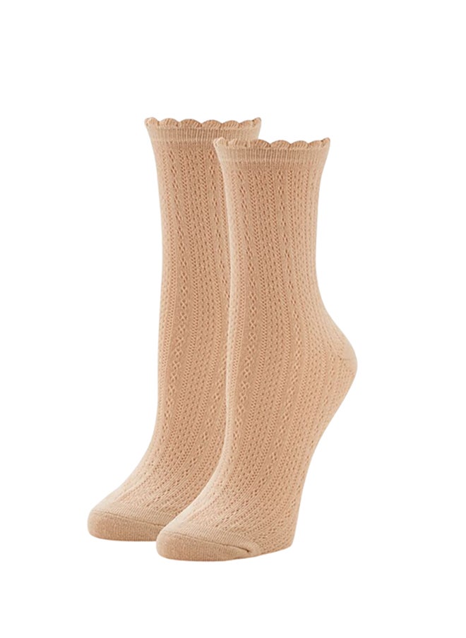 FOREVER 21 Pointelle Knit Crew Socks  - Image 1