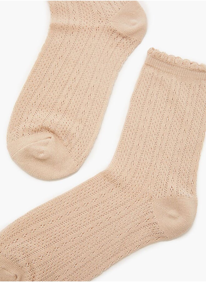 FOREVER 21 Pointelle Knit Crew Socks  - Image 3