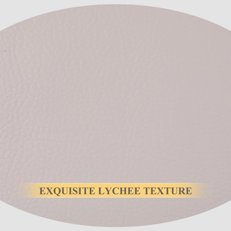 Konelia Faux Leather Fabric, 55" Wide Upholstery Fabric by The Yard Marine Vinyl Fabric Outdoor Pu Leather Waterproof Sheets Fabric for Crafts Sewings Sofa Wallets Handbag Earrings Bows 1 Yard Beige - Image 3