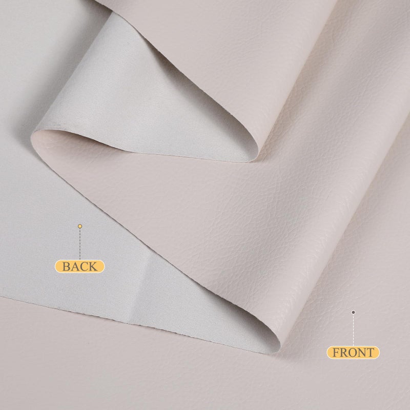 Konelia Faux Leather Fabric, 55" Wide Upholstery Fabric by The Yard Marine Vinyl Fabric Outdoor Pu Leather Waterproof Sheets Fabric for Crafts Sewings Sofa Wallets Handbag Earrings Bows 1 Yard Beige - Image 4