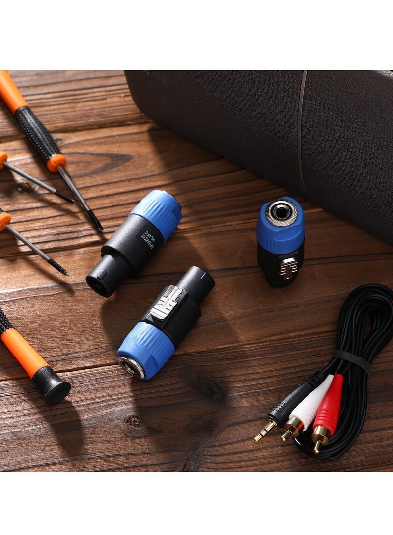 SYOSI 4 Pack Nl4fc Speaker to 1/4 Adapter, Speaker Male to 1/4 Inch Ts Female Converter, 1/4 Inch Female to Nl4fc Male Connectors, Work with 1/4 Port (Blue) - Image 5