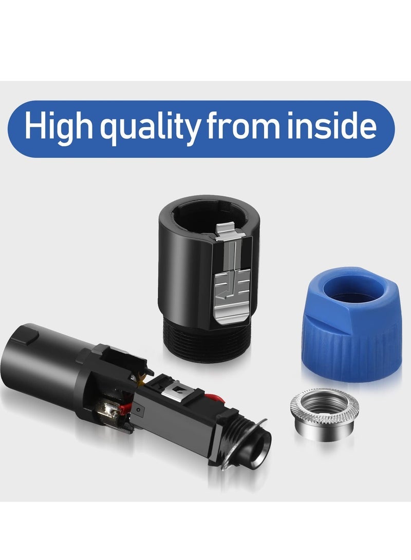 SYOSI 4 Pack Nl4fc Speaker to 1/4 Adapter, Speaker Male to 1/4 Inch Ts Female Converter, 1/4 Inch Female to Nl4fc Male Connectors, Work with 1/4 Port (Blue) - Image 3