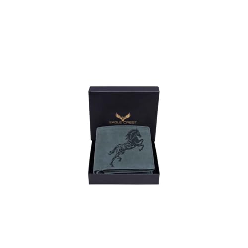 Eagle Crest Stalion Vintage Blue Leather Wallet for Men - Image 1
