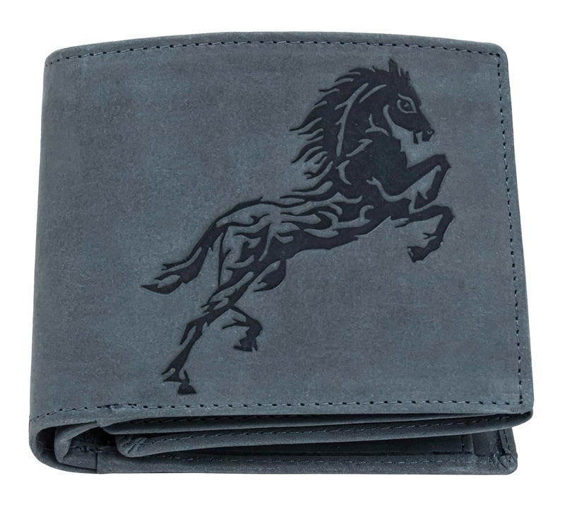Eagle Crest Stalion Vintage Blue Leather Wallet for Men - Image 2