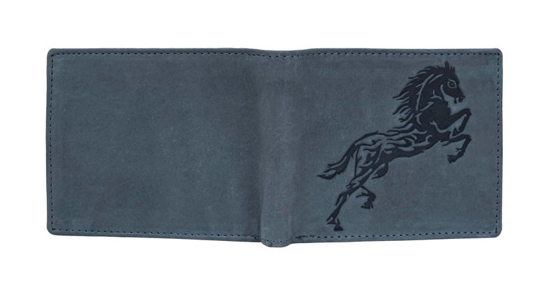 Eagle Crest Stalion Vintage Blue Leather Wallet for Men - Image 5