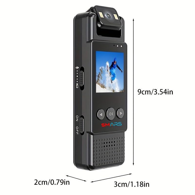 smars Wi-Fi Pocket Body Camera | 4k 1080P Full HD Rotatable Lens | Color Night Vision | Audio & Video Chest Wearable Recorder - Image 4