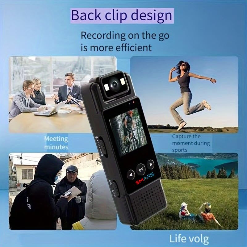 smars Wi-Fi Pocket Body Camera | 4k 1080P Full HD Rotatable Lens | Color Night Vision | Audio & Video Chest Wearable Recorder - Image 5