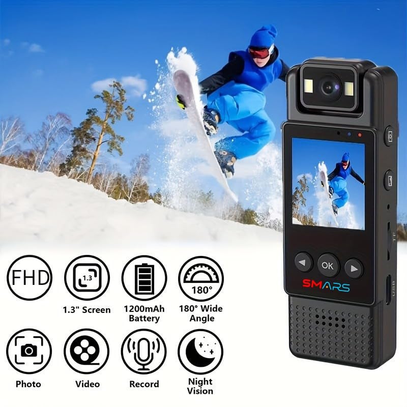 smars Wi-Fi Pocket Body Camera | 4k 1080P Full HD Rotatable Lens | Color Night Vision | Audio & Video Chest Wearable Recorder - Image 3