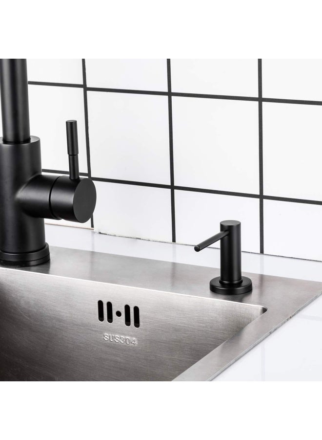 Matte Black Kitchen Sink Soap Dispenser   Countertop Pump Hand Lotion Built In Bottle Upgrade Stainless Steel Screw  - Image 3