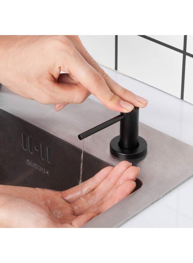 Matte Black Kitchen Sink Soap Dispenser   Countertop Pump Hand Lotion Built In Bottle Upgrade Stainless Steel Screw  - Image 4