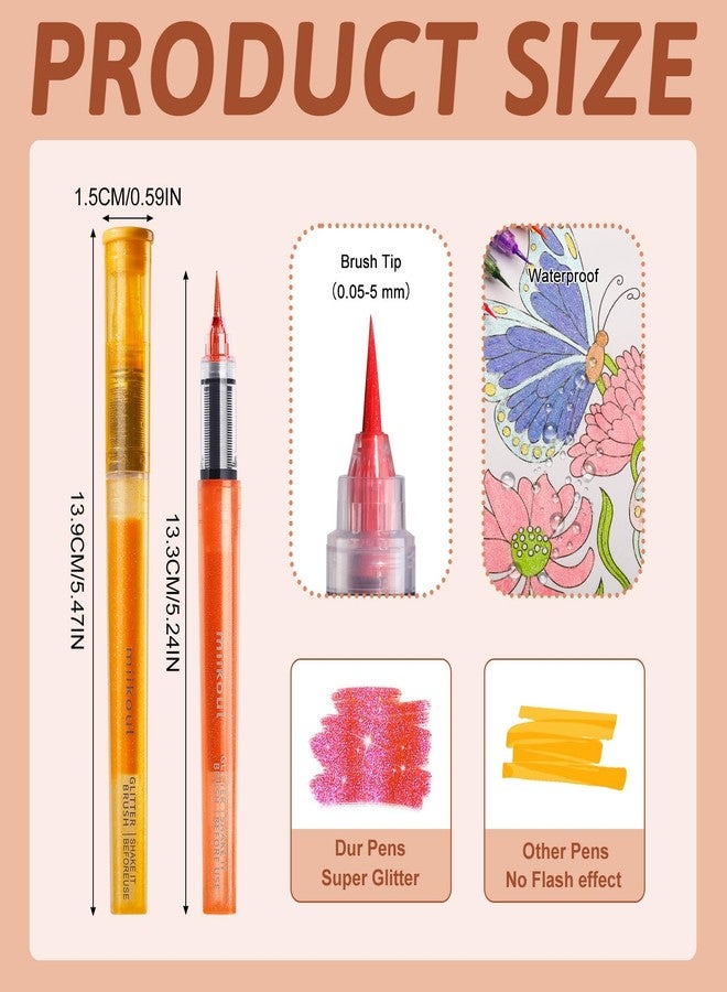 miikoul Glitter brush marker Fine tip painting template Christmas (24pcs) - Image 3