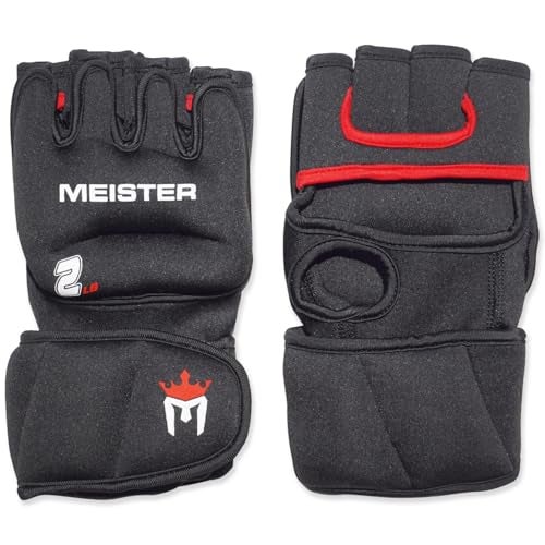 Meister 2 Pound Neoprene Weighted Gloves for Cardio Heavy Hands Pair 2lb x 2 BlackRed - Image 3