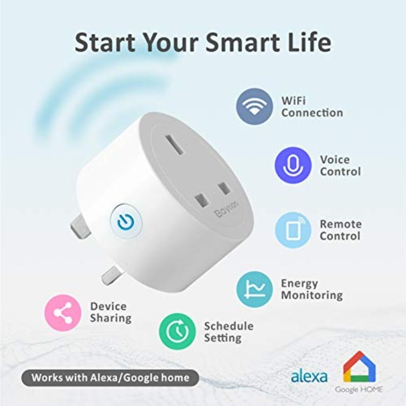 مقبس ذكي WiFi بقوة 16 أمبير لمراقبة الطاقة مقبس ذكي يعمل مع أمازون إيكو ميني مقبس ذكي عن بُعد وتحكم صوتي بدون حاجة إلى مركز تغليف واحد - Image 2