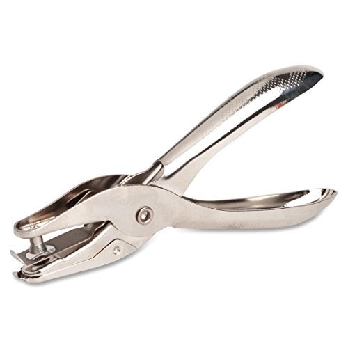 Business Source Ticket Punch Single Hole Round 14 Hole Silver 62895