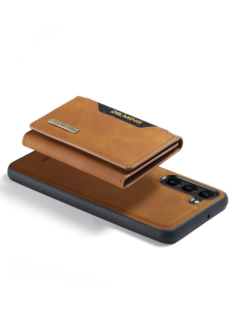 ديجمينغ جراب جلد مع محفظة مغناطيسية متوافق مع هاتف سامسونج جلاكسي اس 23 بلس - بني - Image 5