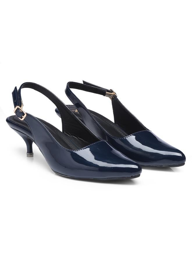 GNIST GNIST Plain Pointed Toe Kitten Heel Slingback Shoes  - Image 4