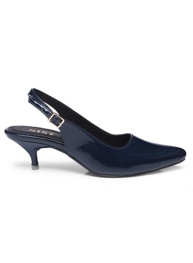 GNIST GNIST Plain Pointed Toe Kitten Heel Slingback Shoes  - Image 5