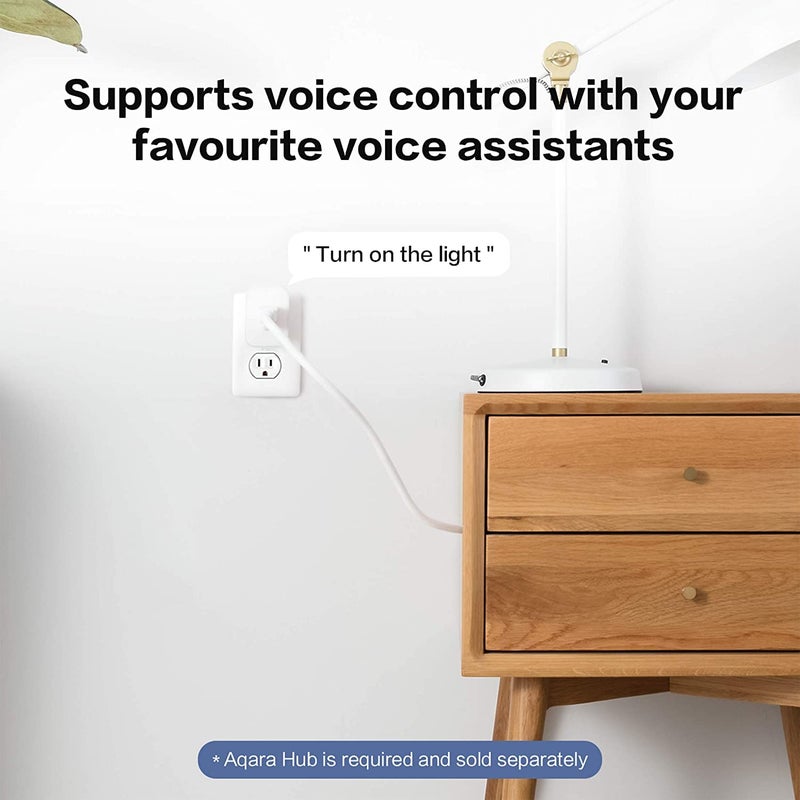 Aqara قابس أكارا الذكي، يتطلب محور أكارا، Zigbee، مع مراقبة الطاقة، حماية من الحمل الزائد، جدولة وقدرات التحكم الصوتي، يعمل مع أليكسا، مساعد جوجل، ومتوافق مع آبل هوم كيت - Image 3