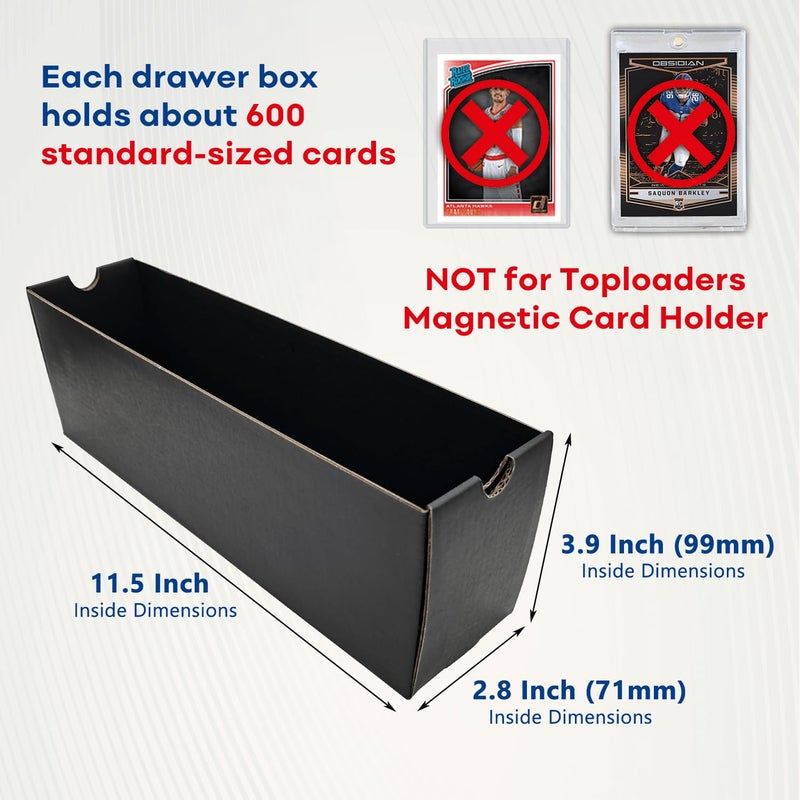 Fageverld Trading Card Storage Box, Collector Cardboard Card Box with 50 Dividers for MTG TCG Magic Baseball Sports Cards Collection, 12 Drawers - Image 4
