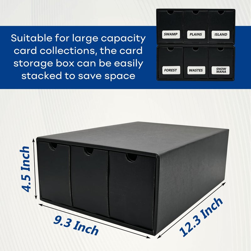 Fageverld Trading Card Storage Box, Collector Cardboard Card Box with 50 Dividers for MTG TCG Magic Baseball Sports Cards Collection, 12 Drawers - Image 5