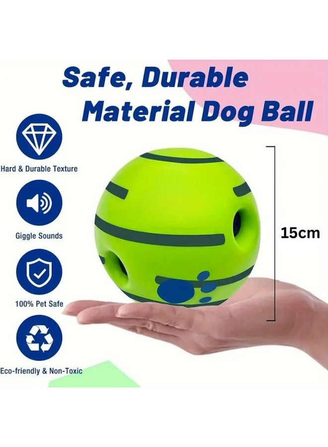 بت كرة كبيرة متذبذبة للكلاب، كرة ألعاب تفاعلية للكلاب، كرة ألعاب للكلاب تصدر صوت صرير، كرة مضغ متينة لتدريب الكلاب على تنظيف الأسنان، كرات آمنة للكلاب للاستخدام الداخلي والخارجي - Image 2