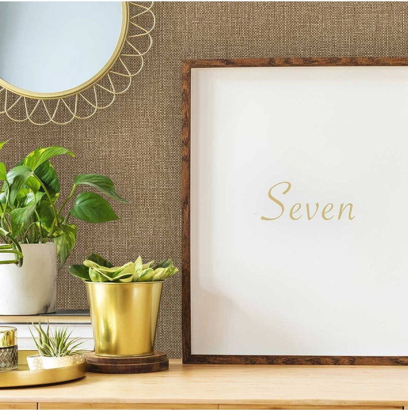 7801 | Coarse Linen Fabric Texture Wallpaper (7801-6 : Brown)