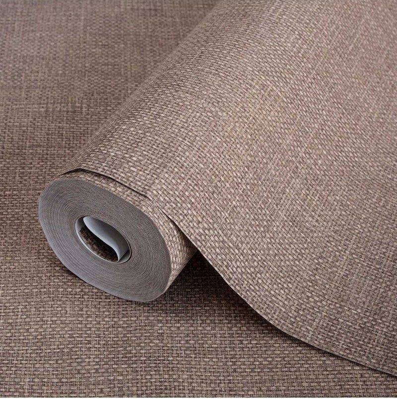 7801 | Coarse Linen Fabric Texture Wallpaper (7801-6 : Brown)
