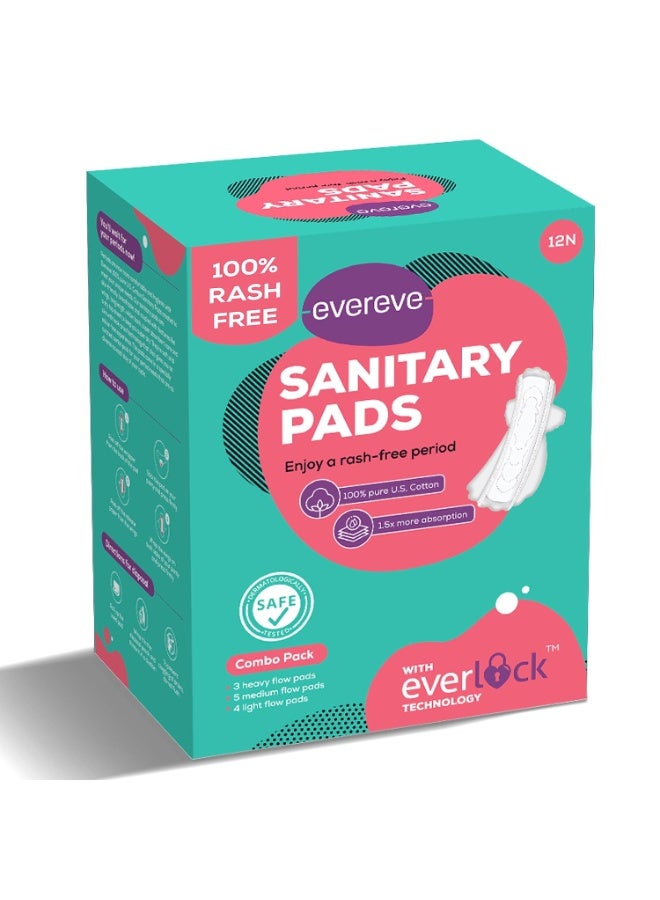 عشية أي وقت مضى فوط صحية رقيقة للغاية خالية من الطفح الجلدي مصنوعة من القطن الأمريكي بنسبة 100%، عبوة مكونة من 12 قطعة خالية من السموم وغير معطرة مانعة للتسرب مع أكياس التخلص منها، تم اختبارها من قبل أطباء الجلد - Image 1