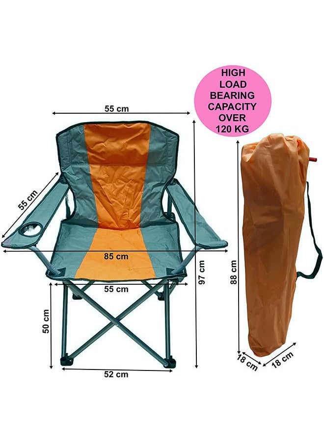 VIO Foldable Camping Chair Heavy duty/Picnic chair/Out Door Chair Hand Support with Cup Holder with Carry Bag Blue  - Image 2