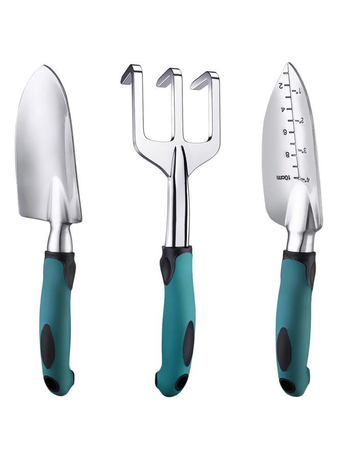 Fanhao Garden Tools Set, 3 Piece Heavy Duty Gardening Tools Cast Aluminum with Soft Rubberized Non-Slip Handle, Durable Garden Hand Tools Garden Gifts for Men Women - Image 1