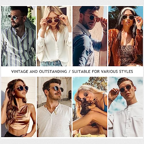 SUNGAIT Ponderable Metal Round Sunglasses for Men Women Classic Vintage Polarized Circle Sun Glasses - Image 2