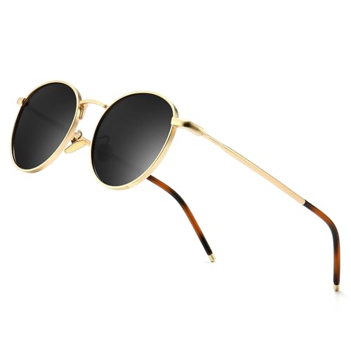 SUNGAIT Ponderable Metal Round Sunglasses for Men Women Classic Vintage Polarized Circle Sun Glasses - Image 1