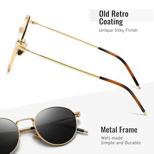 SUNGAIT Ponderable Metal Round Sunglasses for Men Women Classic Vintage Polarized Circle Sun Glasses - Image 4