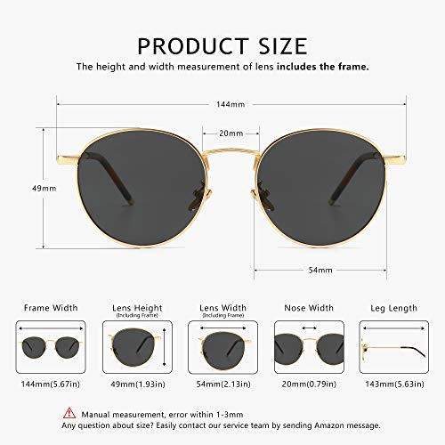 SUNGAIT Ponderable Metal Round Sunglasses for Men Women Classic Vintage Polarized Circle Sun Glasses - Image 5