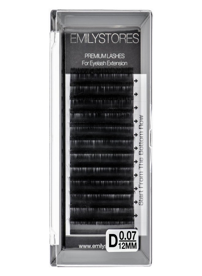EMILYSTORES Eyelash Extensions 0.07mm Thickness D Curl Length 12mm Single Size Rapid Volume Eyelash For Lash Extensions, Easy Fan Blooming Flower Lashes, Self Fanning Lashes, (0.07,D,12mm) - Image 1