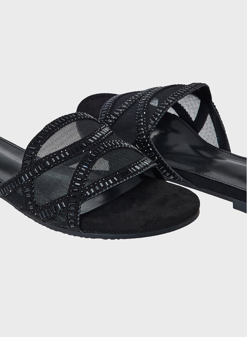 Khizana Sparkly Flat Sandal - Image 4