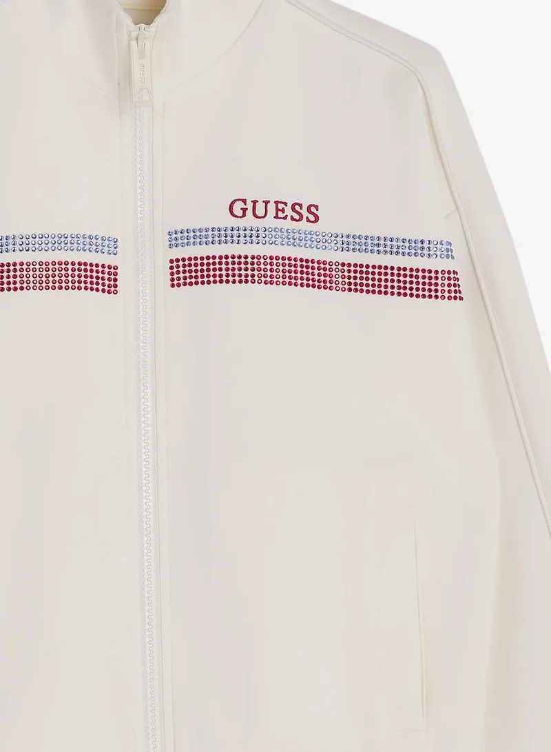 Guess Salt White Youth Full Zip Sweatshirt for Women | Best Price UAE