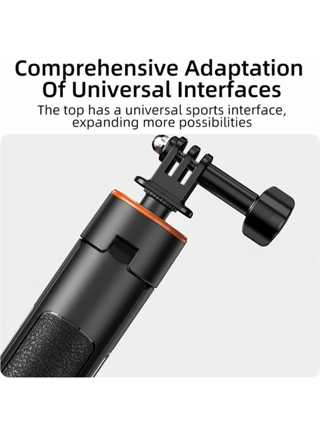 Arabest Extendable Tripod Selfie Stick for DJI OSMO Pocket 3 Action 4 Length Adjustable 138cm Extension Rod for Insta360 ONE X3 X2 Action Camera Universal Interface Anti-Slip Handle Lightweight - Image 4