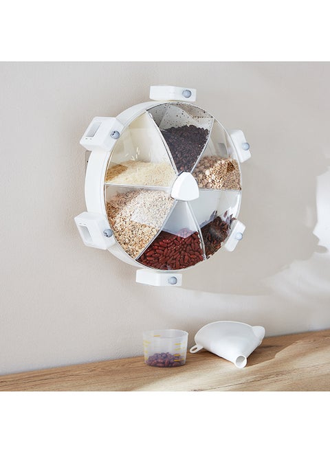 Essential Wall Mounted Rotatable 6-in-1 Grain Storage Container 38.5 x 15 x 34.7 cm