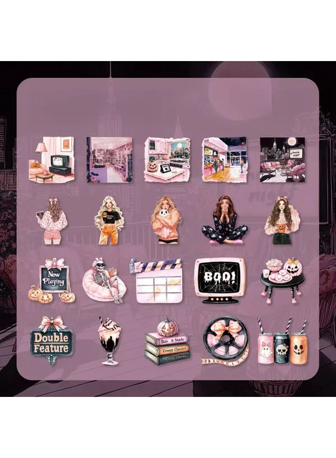 Halloween Adventure Anime Stickers 20pcs Glitter Matte DIY Scrapbook Decals - Image 1