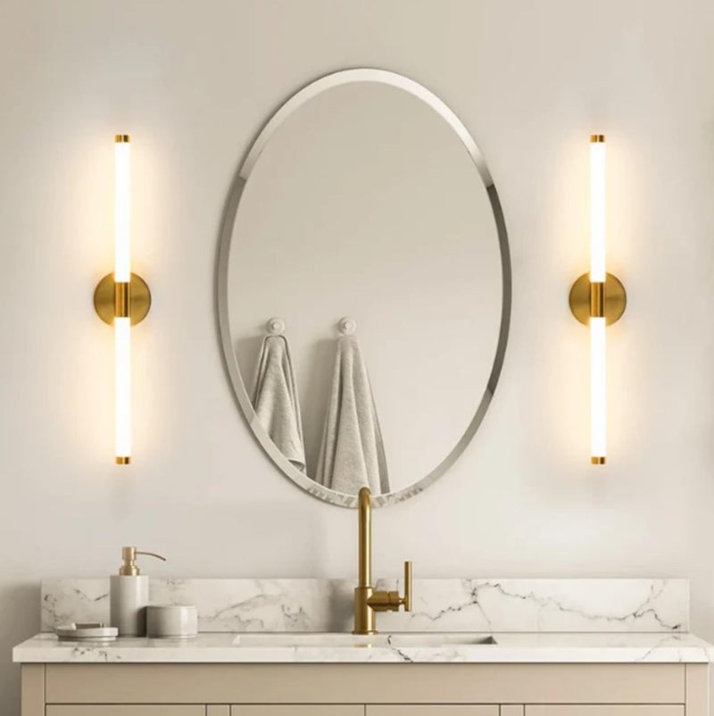 Lamp master Round Acrylic LED Wall Light | Soft Bright White Lighting | Modern Luxury Mirror Light for Bathroom, Bedroom, Living Room, Hotel Passage | Energy Efficient Wall Fixture Pack of 1 - Image 1
