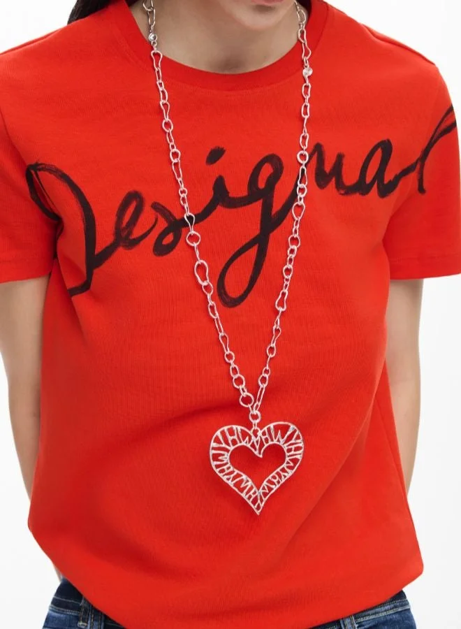 Desigual Red Logo knit t-shirt for Women | Best Price UAE