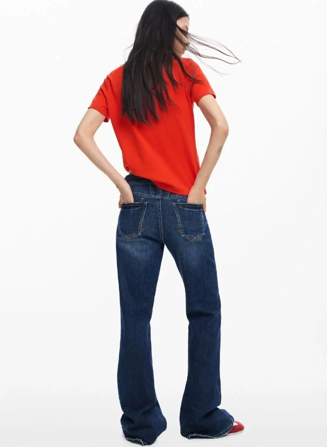 Desigual Red Logo knit t-shirt for Women | Best Price UAE