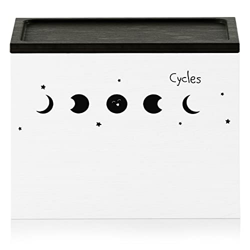 HOTCAN Discreet Tampon Holder for Bathroom with Vanity Tray Lid, Tampon Organizer for bathroom for Wall or Countertop Mount, Wood Pad Dispenser, Feminine Product Organizer - Image 1