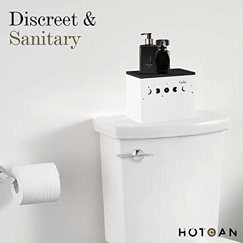 HOTCAN Discreet Tampon Holder for Bathroom with Vanity Tray Lid, Tampon Organizer for bathroom for Wall or Countertop Mount, Wood Pad Dispenser, Feminine Product Organizer - Image 2