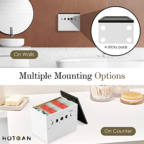 HOTCAN Discreet Tampon Holder for Bathroom with Vanity Tray Lid, Tampon Organizer for bathroom for Wall or Countertop Mount, Wood Pad Dispenser, Feminine Product Organizer - Image 4